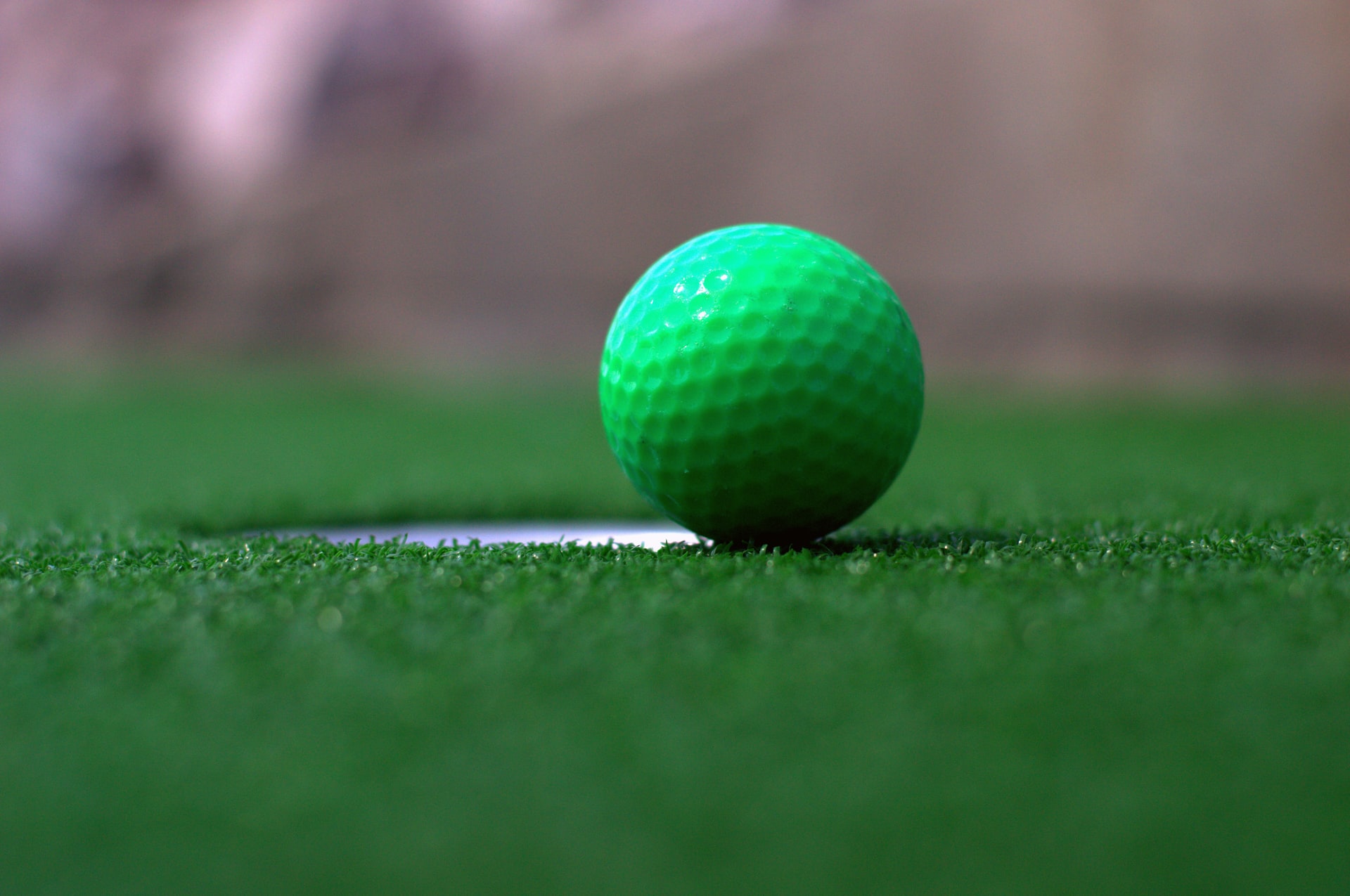 a golf ball near hole