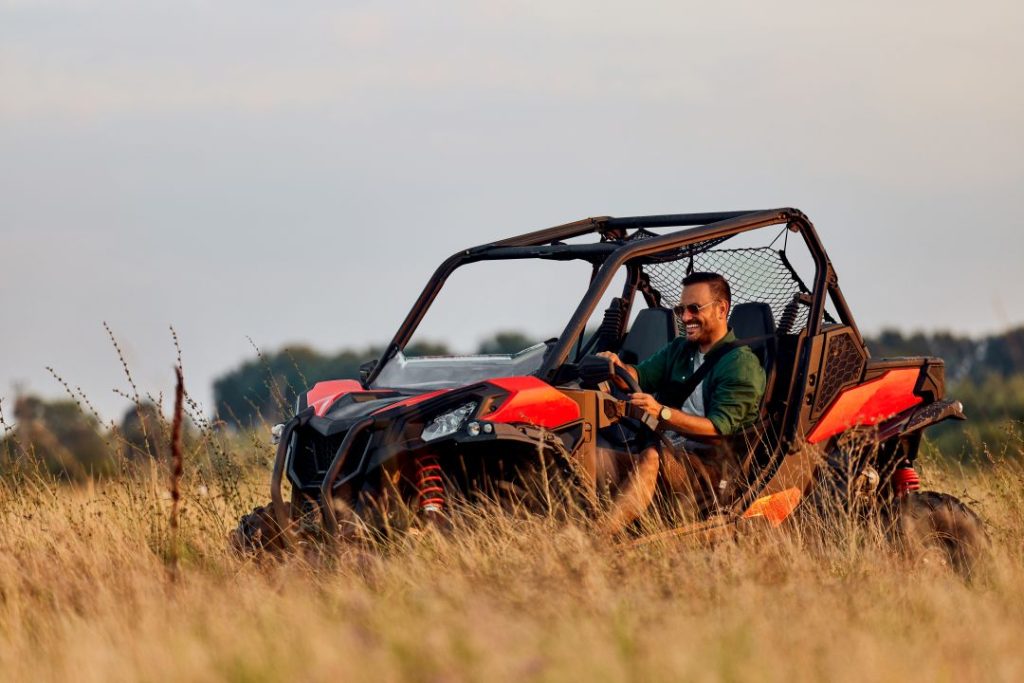 stag weekend, a person driving a gemini buggy off-road