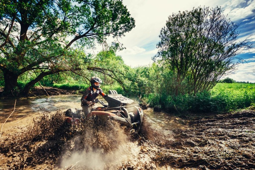 A man having fun on a quad bike