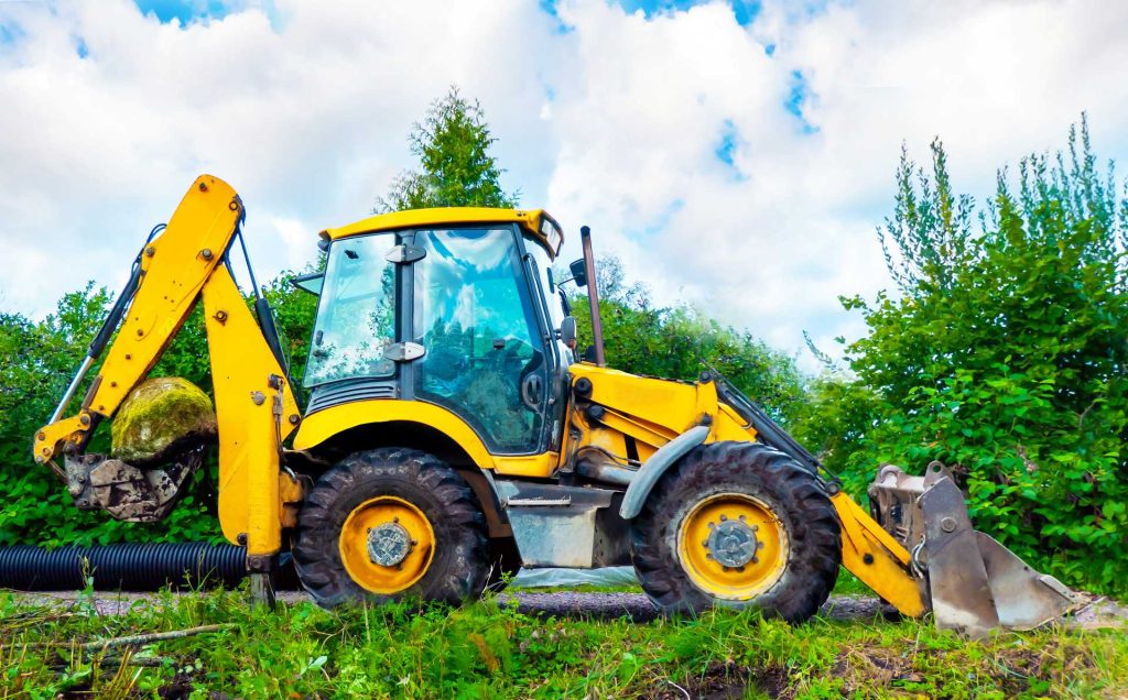 Father's Day outdoor activities, A construction digger with a back hoe.